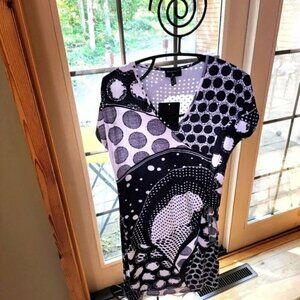 MARBLE‎ Style #5750 Vneck Short Sleeve Tied Side Knot Sz. XS Designed Dress